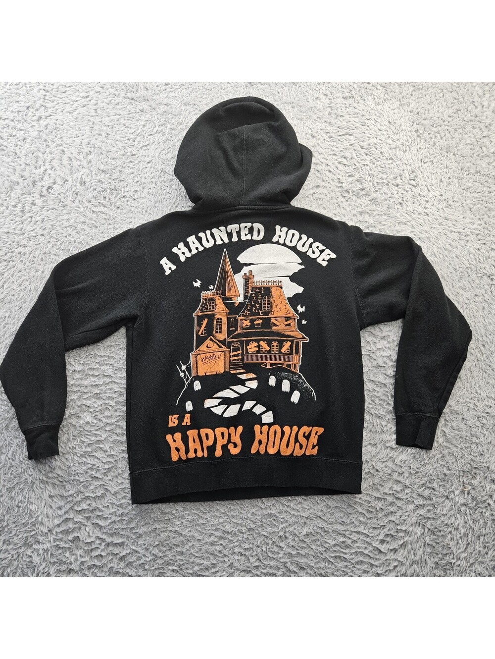 Black Craft Cult Hoodie Halloween XS Pullover Haunted House Happy House GOTH